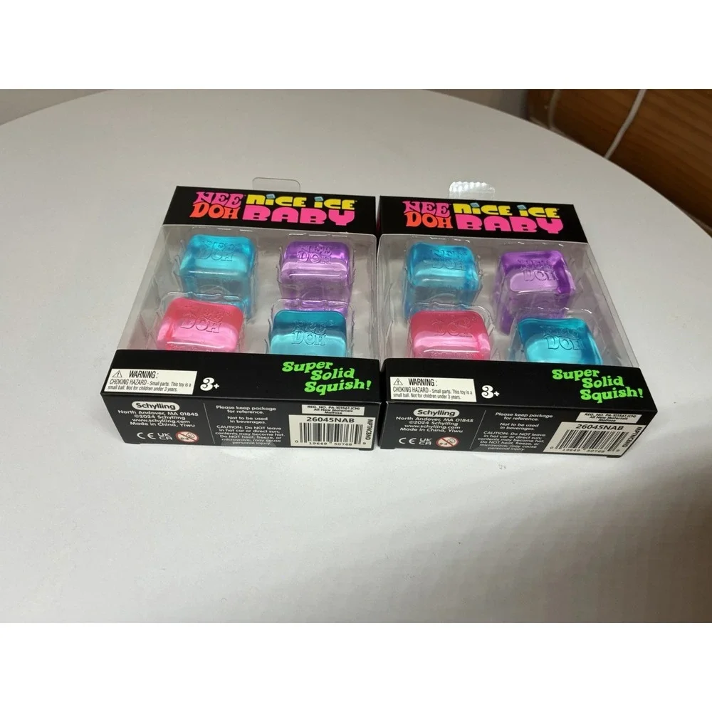 2 NeeDoh Nice Ice Baby 4-Pack sensory fidget toy sets Bundle Lot New